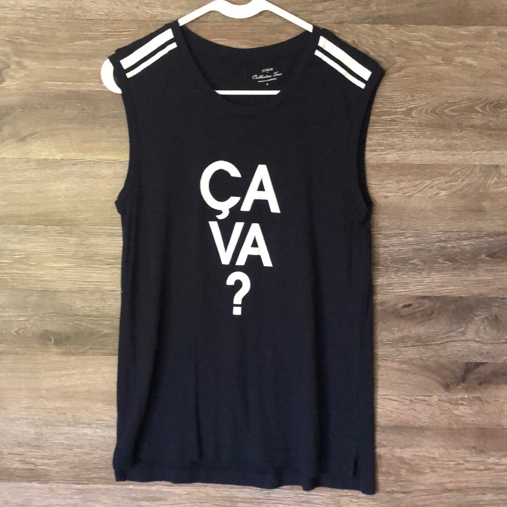 J.Crew collector tee ÇA VA ? Navy color size S